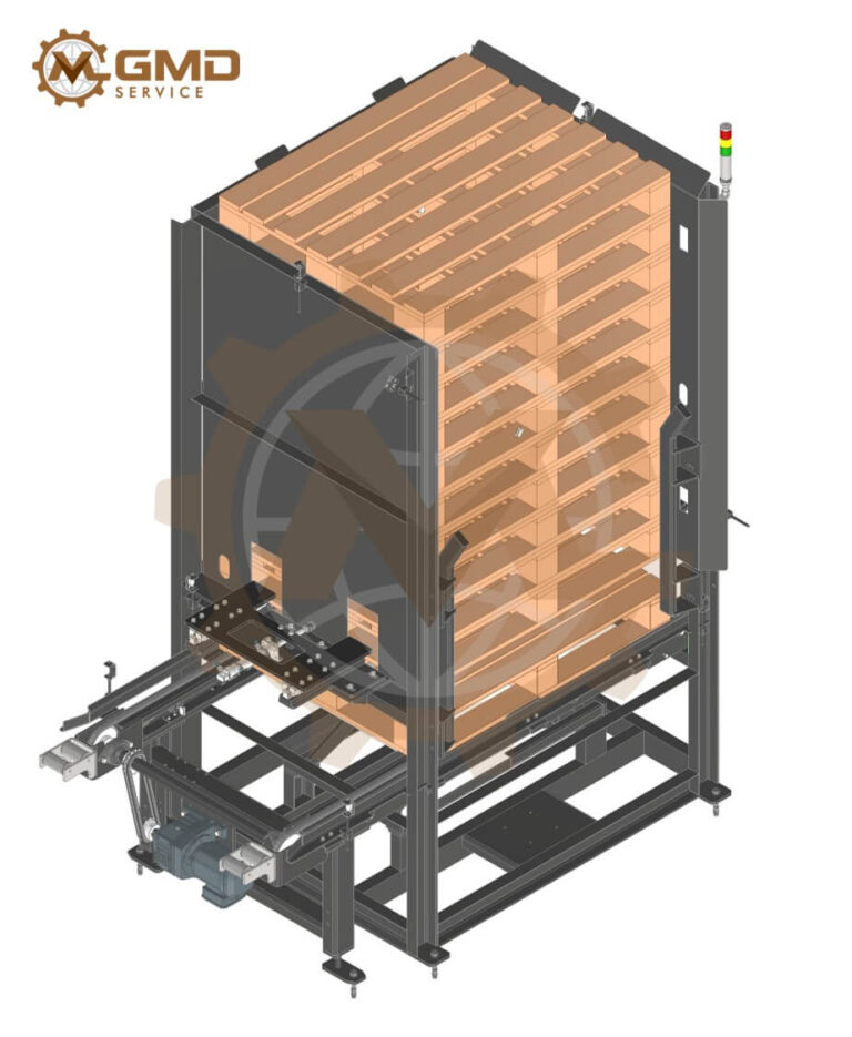 Automated Box Palletizing and Pallet Stretch Wrapping System