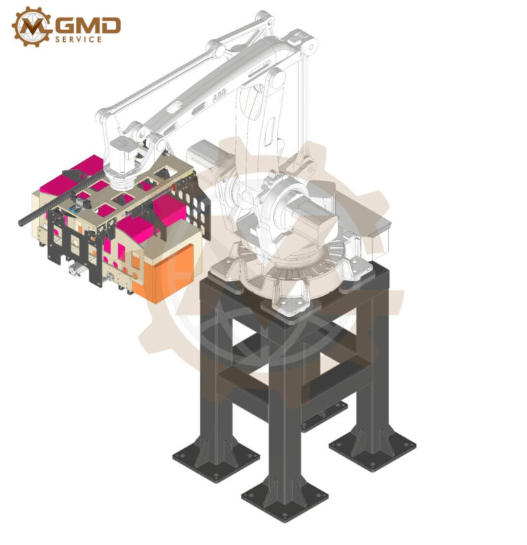Automated Box Palletizing and Pallet Stretch Wrapping System