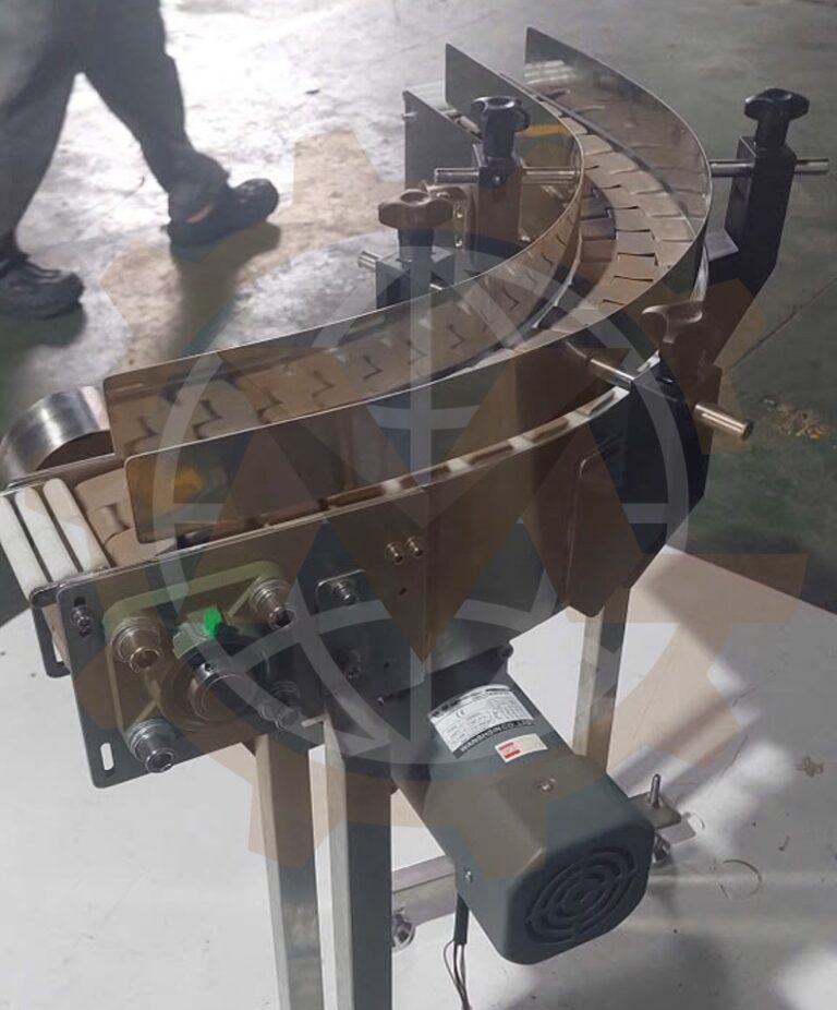 Custom Curved Tabletop Chain Conveyor Design