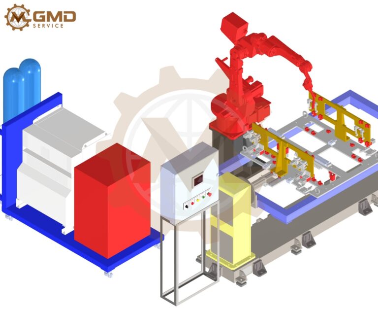 Semi-Automatic Robotic Welding Station for Metal Frame Production