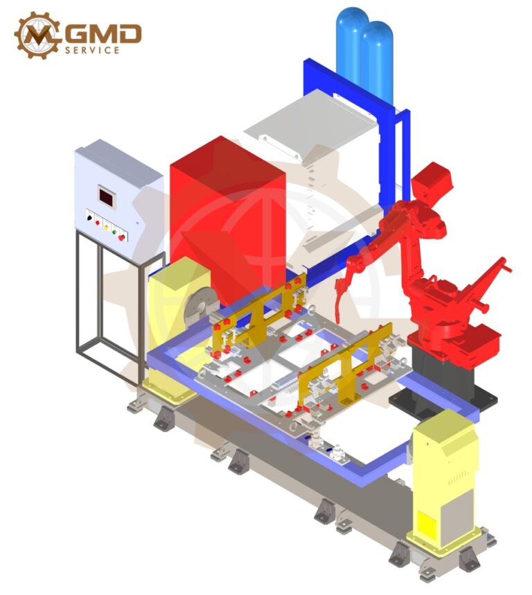 Semi-Automatic Robotic Welding Station for Metal Frame Production